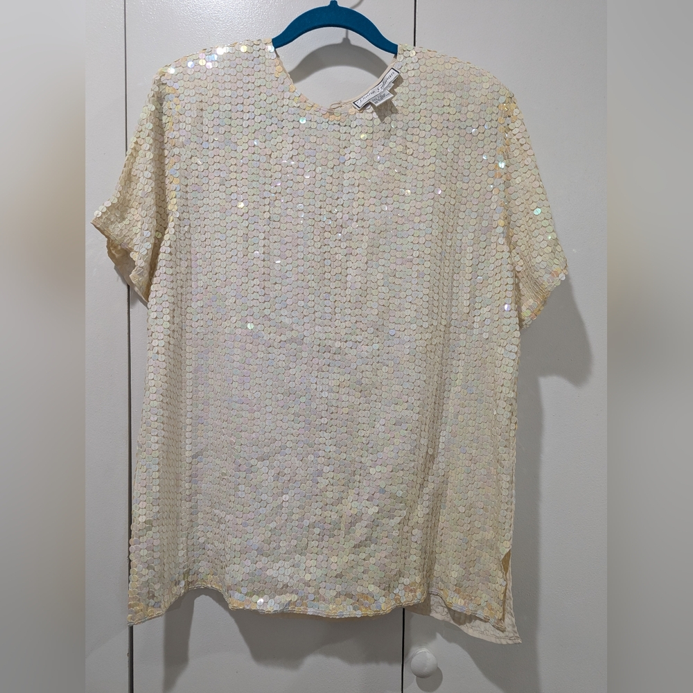 Vintage Silk & Sequin Top